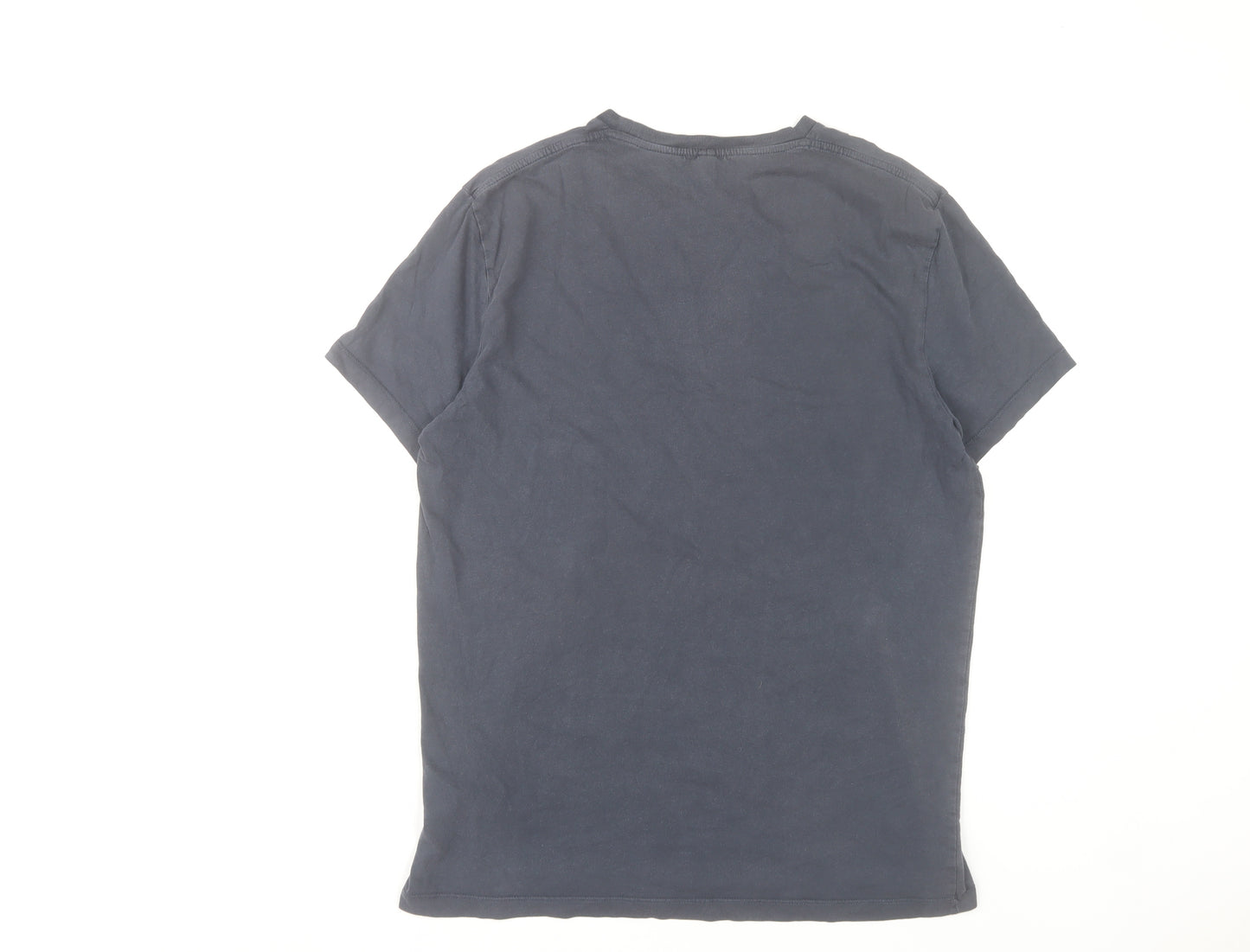 Jack Wills Men Grey Small Cotton Crew Neck Short Sleeve T-Shirt