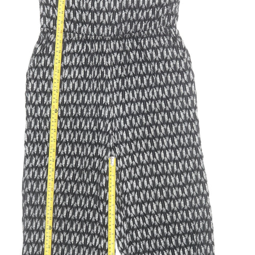 H&M Women Black Viscose Sleeveless Jumpsuit Size 10 Wide-Leg