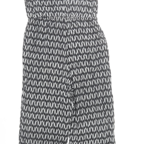 H&M Women Black Viscose Sleeveless Jumpsuit Size 10 Wide-Leg