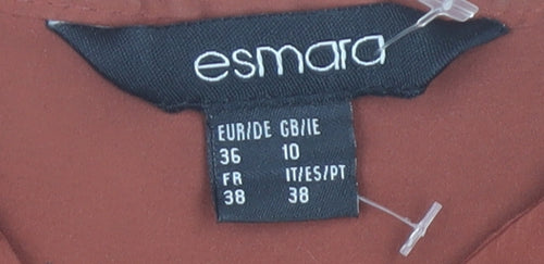 Esmara Women Brown Blouse Size 10 Long Sleeve Button Front
