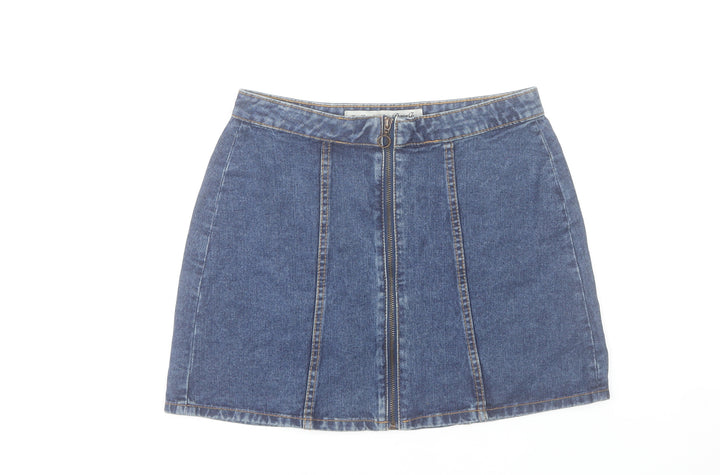 Denim Co Women Blue Size 10 Mini Denim Zip Skirt Casual