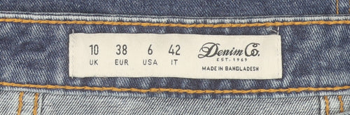 Denim Co Women Blue Size 10 Mini Denim Zip Skirt Casual
