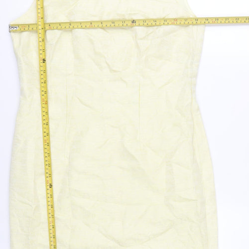 Vera Mont Women’s Yellow Sleeveless Sheath Dress Size 16