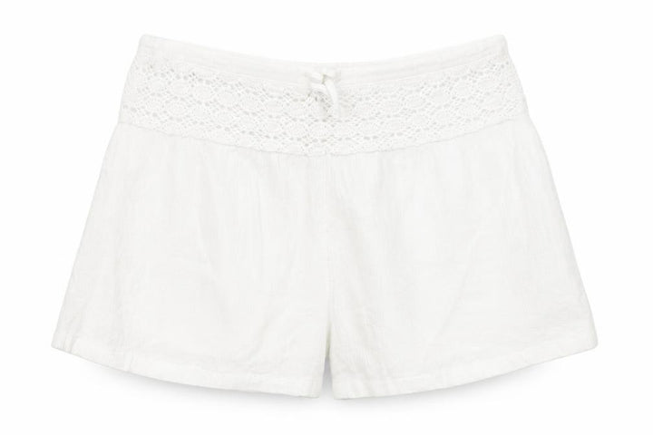 Marks and Spencer Girls White Cotton Lace Trim Shorts Size 10-11Y