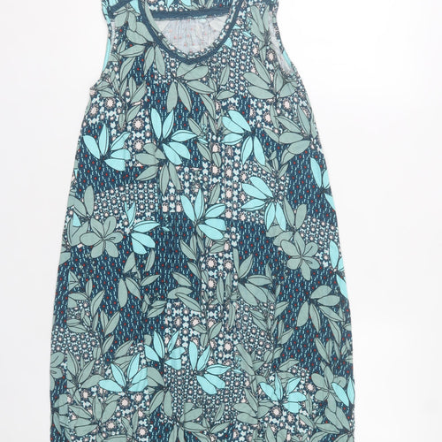 White Stuff Women’s Blue Floral Sleeveless Shift Dress UK 6