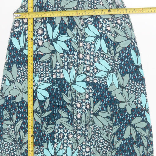 White Stuff Women’s Blue Floral Sleeveless Shift Dress UK 6