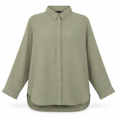 New Look Women’s Green Button-Up Shirt UK 10 Long Sleeve Polyester