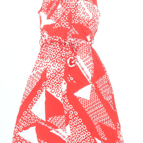 Principles Women’s Red Geometric A-Line Hi-Low Dress Size 14