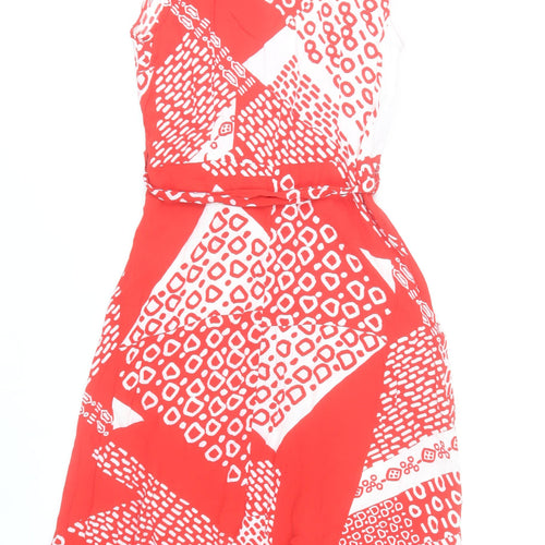 Principles Women’s Red Geometric A-Line Hi-Low Dress Size 14