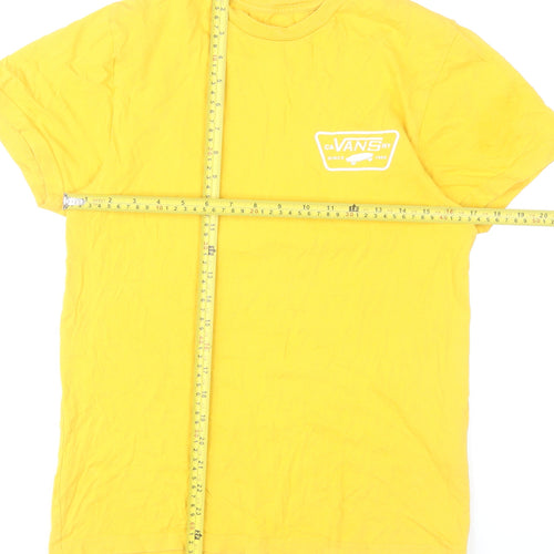 Vans Men’s Yellow Small Slim Fit Graphic Logo T-Shirt