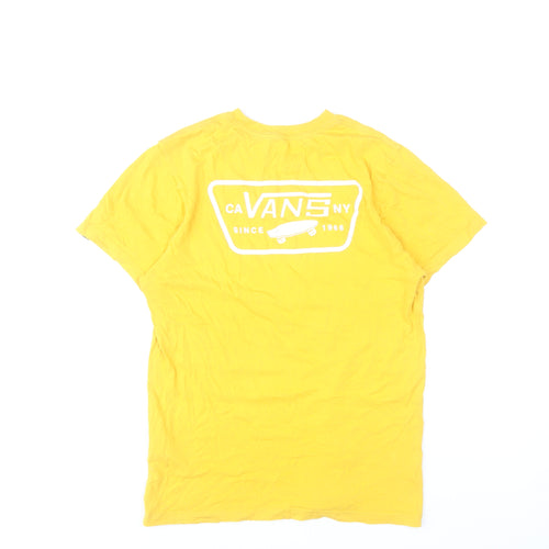Vans Men’s Yellow Small Slim Fit Graphic Logo T-Shirt