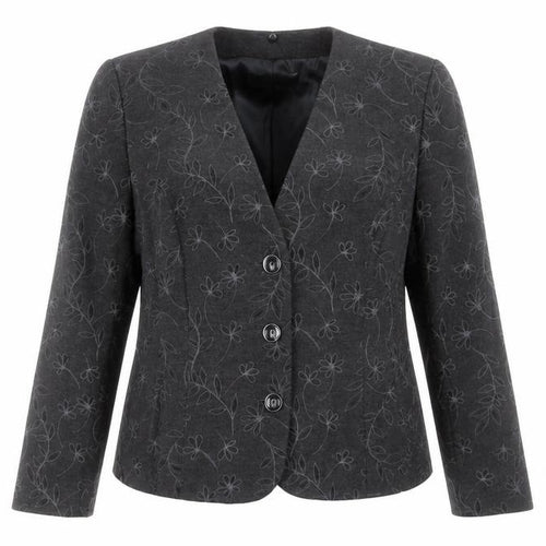 Country Casuals Womens Black Floral Blazer Size 16 Formal Jacket