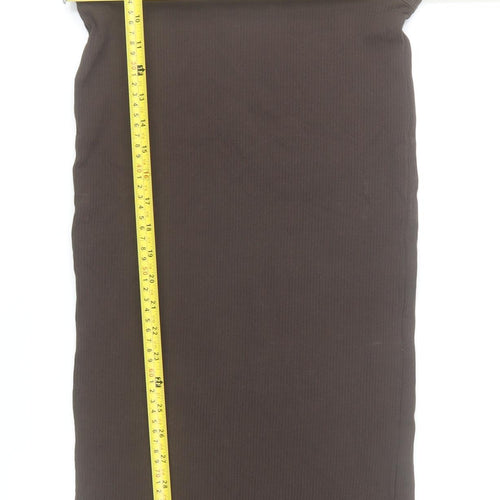 H&M Women Brown Tank Midi Dress Size 8 Cotton Stretch Scoop Neck