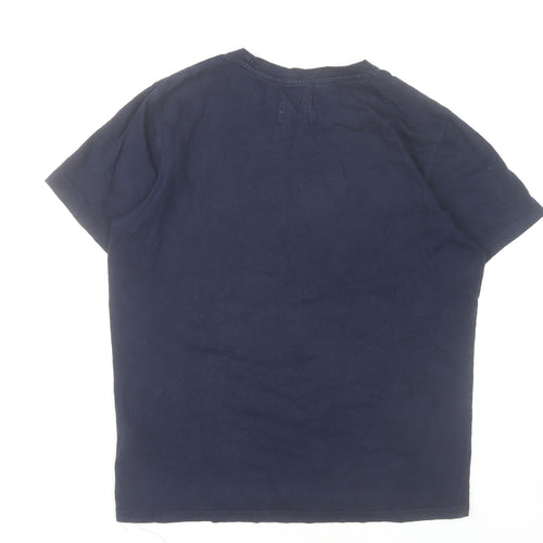 Fila Academy Mens Small Blue Crew Neck Graphic Logo T-Shirt