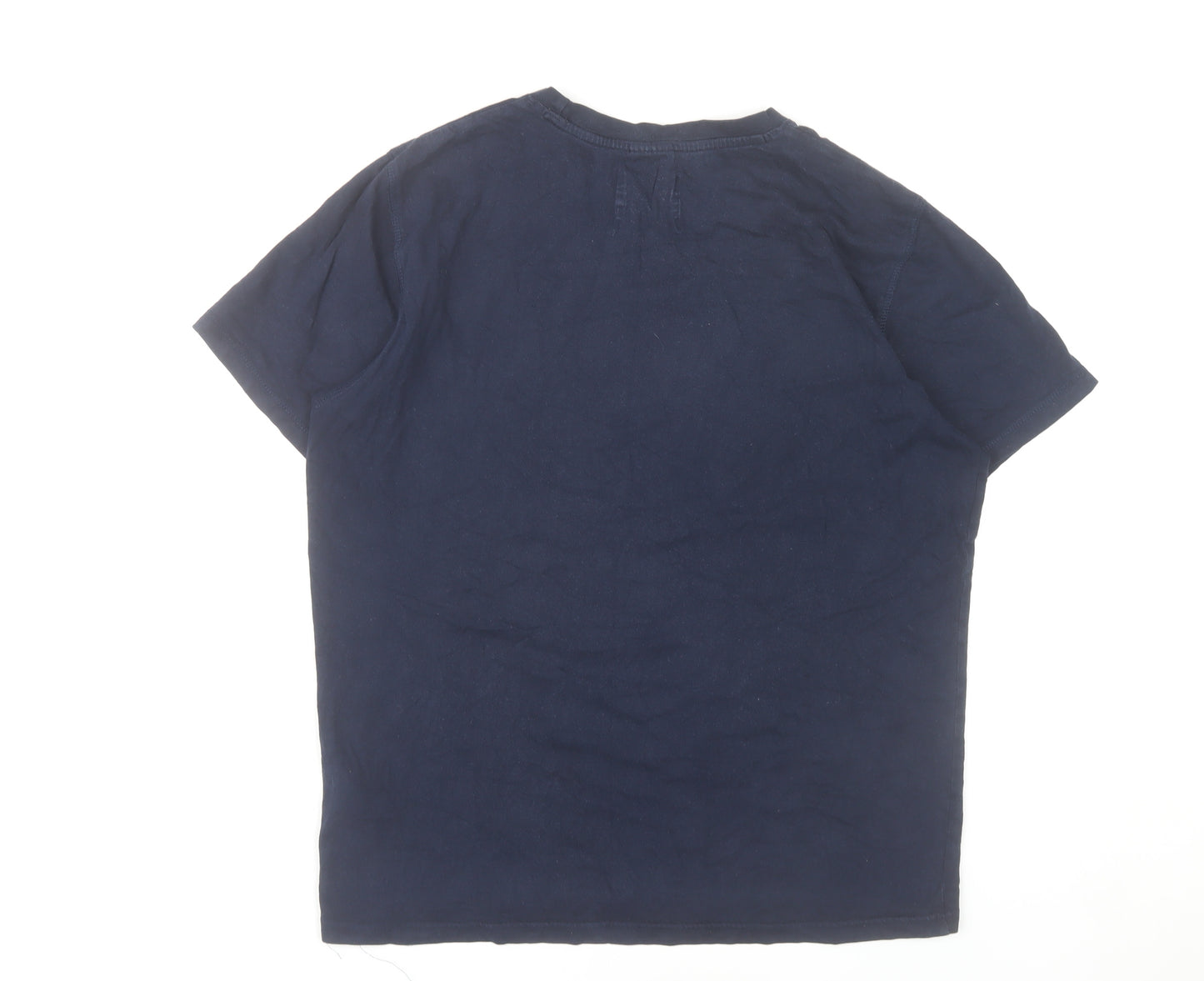 Fila Academy Mens Small Blue Crew Neck Graphic Logo T-Shirt