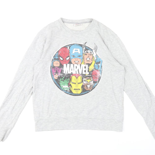Marvel Mens Grey Sweatshirt L Pullover Comic Graphic Print