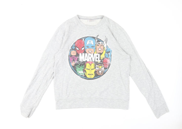 Marvel Mens Grey Sweatshirt L Pullover Comic Graphic Print