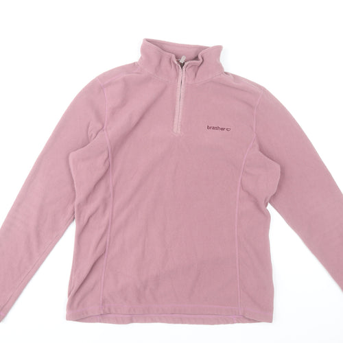 Brasher Women Pink Fleece Sweatshirt UK 12 Outdoor Hiking Pullover
