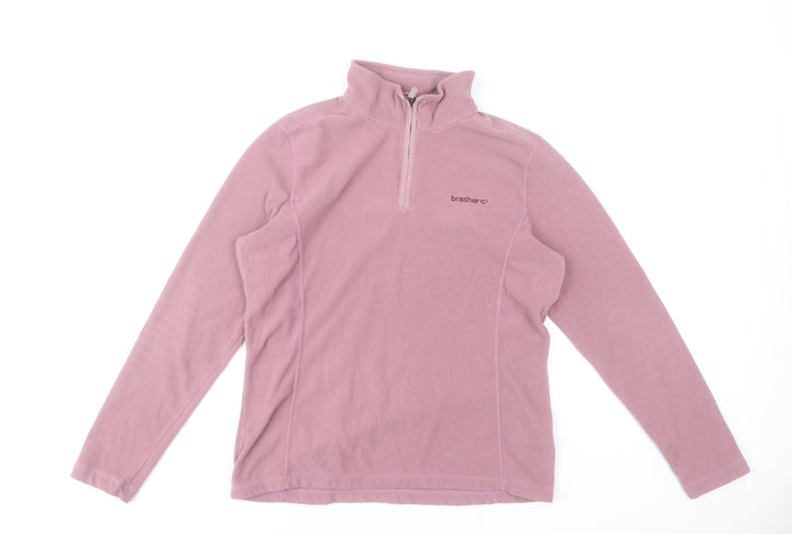 Brasher Women Pink Fleece Sweatshirt UK 12 Outdoor Hiking Pullover