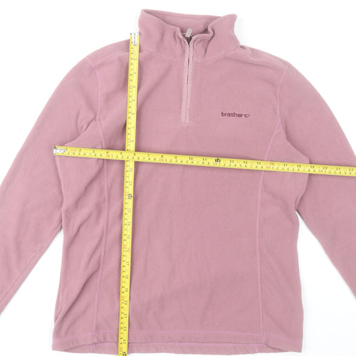 Brasher Women Pink Fleece Sweatshirt UK 12 Outdoor Hiking Pullover