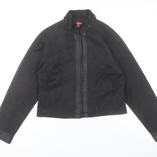 DNM Womens Black Size 14 Cropped Zip Up Jacket Classic Style