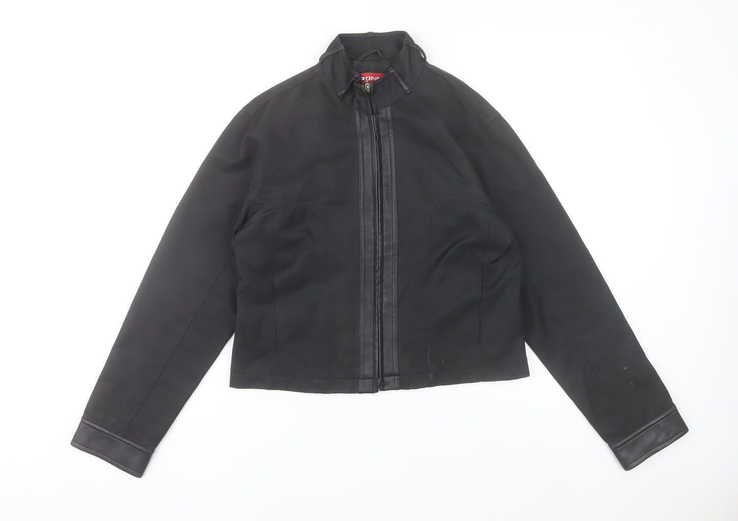 DNM Womens Black Size 14 Cropped Zip Up Jacket Classic Style