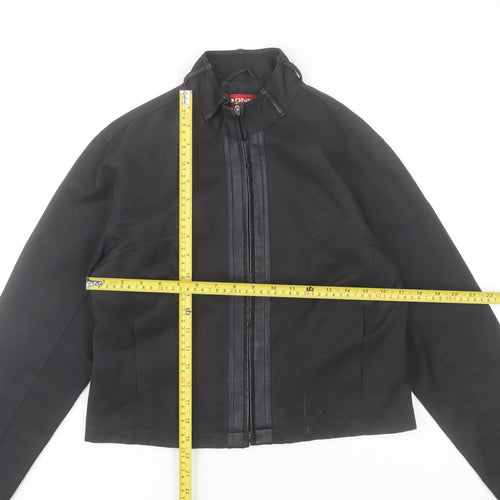 DNM Womens Black Size 14 Cropped Zip Up Jacket Classic Style