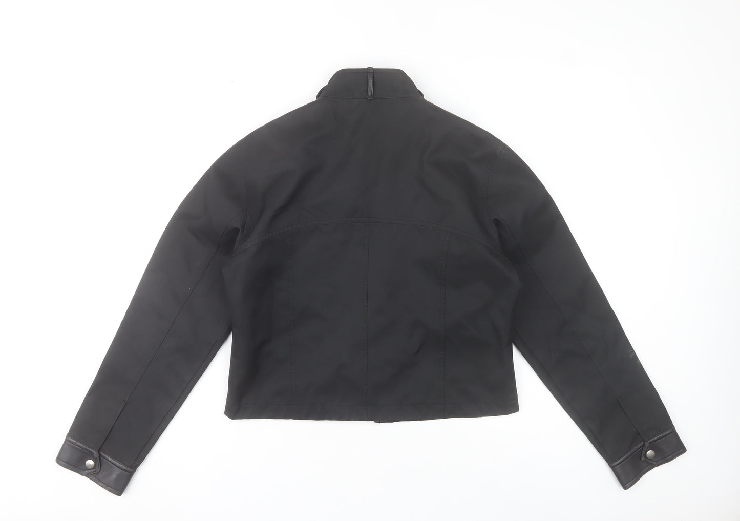 DNM Womens Black Size 14 Cropped Zip Up Jacket Classic Style