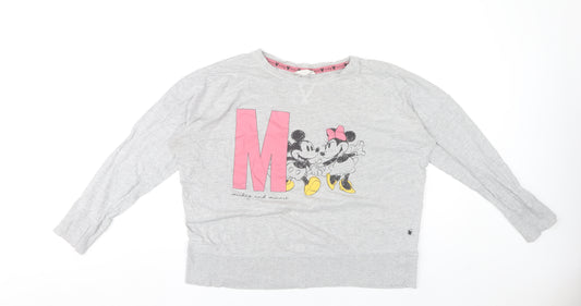 Marks and Spencer Women Grey Pyjama Top Mickey Disney Size 12