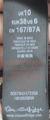 Miss Selfridge Women’s Brown Floral Wide-Leg Jumpsuit Size 10