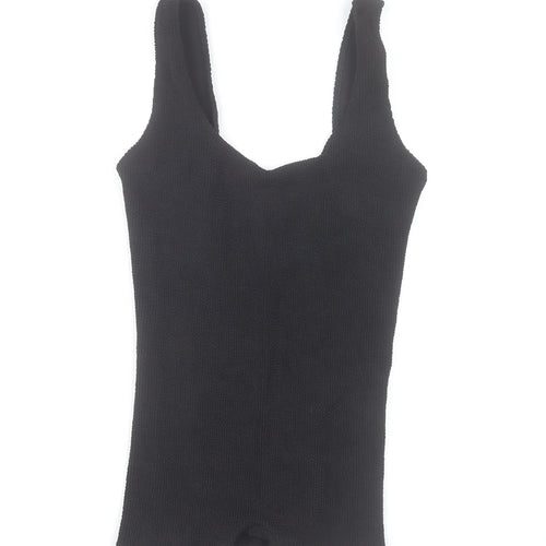 ASOS DESIGN Women Black One Size Stretch Knit Playsuit