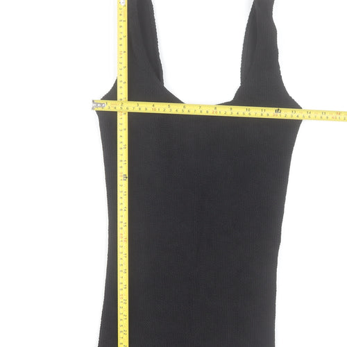 ASOS DESIGN Women Black One Size Stretch Knit Playsuit