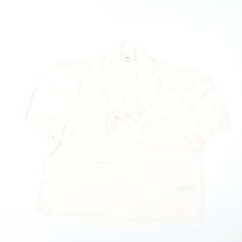 Marks and Spencer Women’s Ivory Blouse Size 18 Puff Sleeve Tie Neck