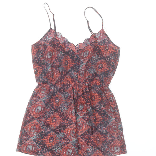 Sparkle & Fade Womens Multicoloured Bohemian Playsuit Size S Polyester