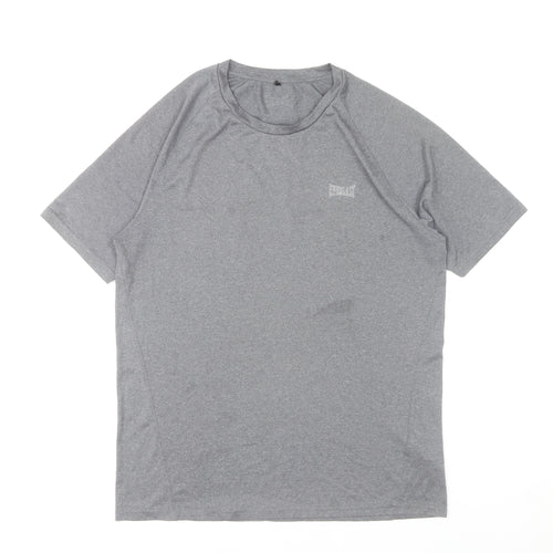 Everlast Mens Grey L Regular Fit Polyester Gym Training T-Shirt