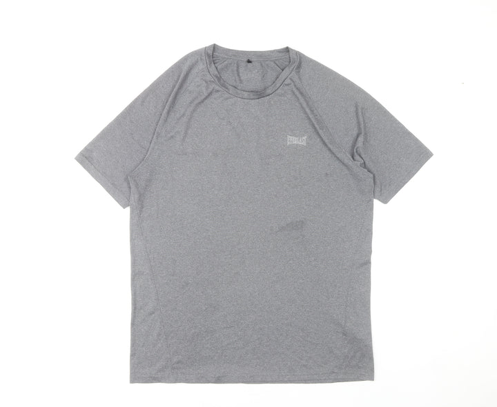Everlast Mens Grey L Regular Fit Polyester Gym Training T-Shirt