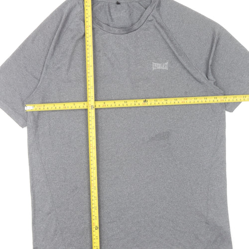 Everlast Mens Grey L Regular Fit Polyester Gym Training T-Shirt