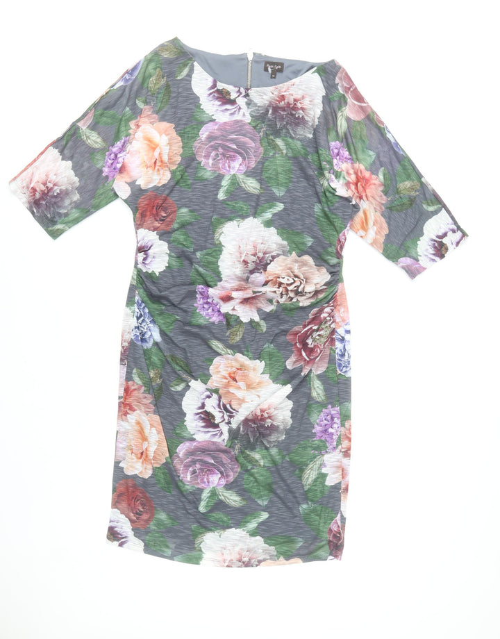 Phase Eight Womens Multicoloured Floral Sheath Dress Size 16