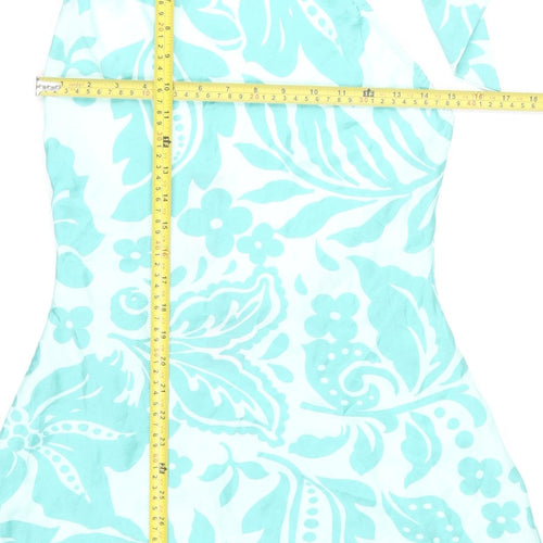 PrettyLittleThing Women’s Blue Floral Halter Mini Dress UK 10