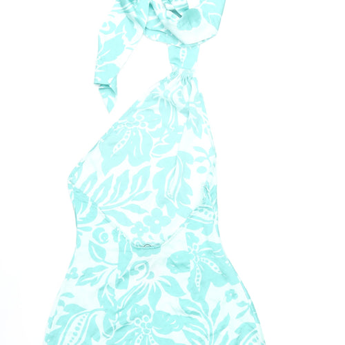PrettyLittleThing Women’s Blue Floral Halter Mini Dress UK 10