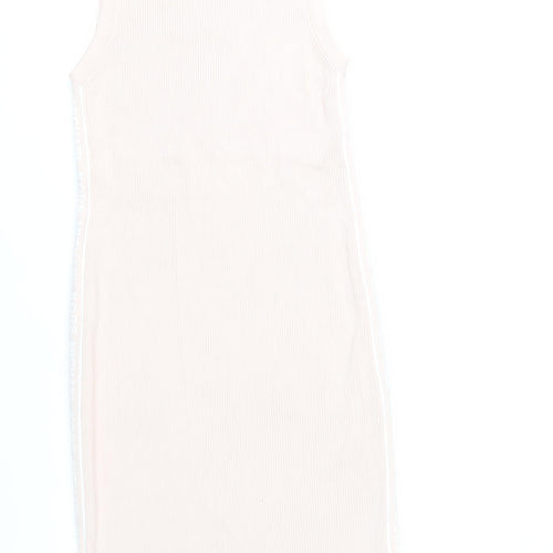 Michael Kors Womens Pink XL Tank Dress Sleeveless Logo Casual