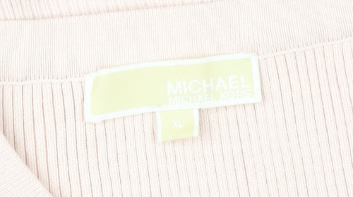 Michael Kors Womens Pink XL Tank Dress Sleeveless Logo Casual