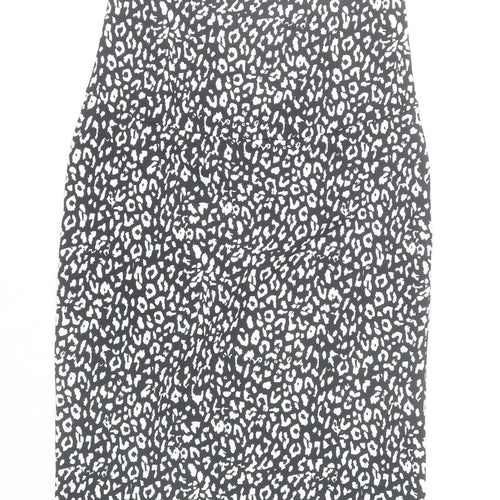 Mamalicious Women’s Black Animal Print Pencil Skirt L Maternity