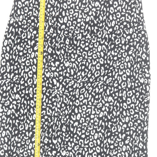 Mamalicious Women’s Black Animal Print Pencil Skirt L Maternity
