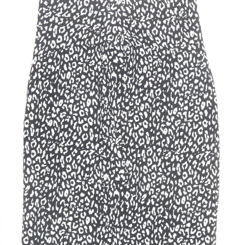 Mamalicious Women’s Black Animal Print Pencil Skirt L Maternity