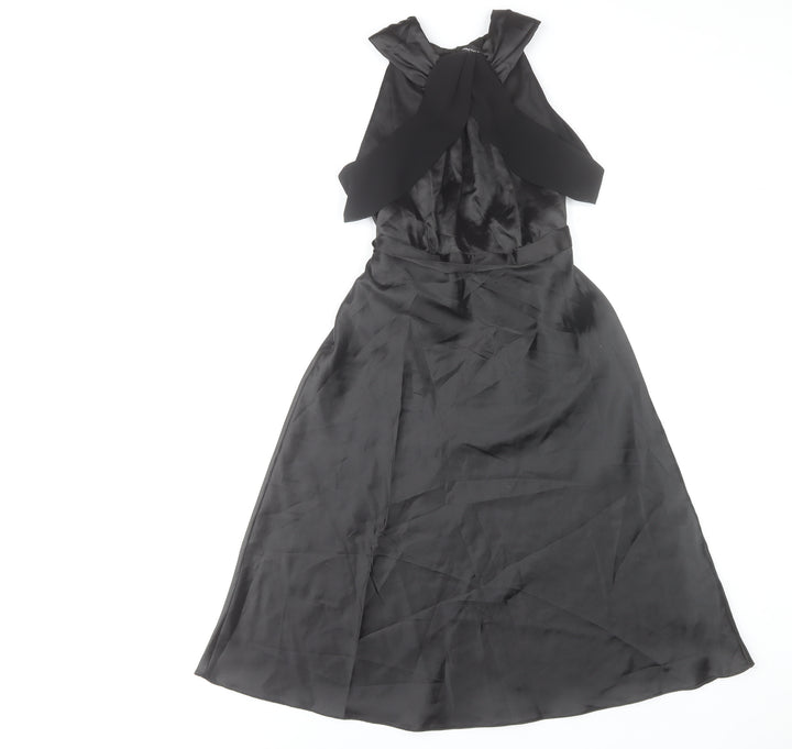 Dorothy Perkins Women’s Black Size 6 Midi Fit & Flare Halter Dress
