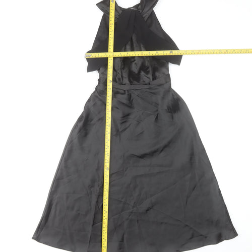 Dorothy Perkins Women’s Black Size 6 Midi Fit & Flare Halter Dress