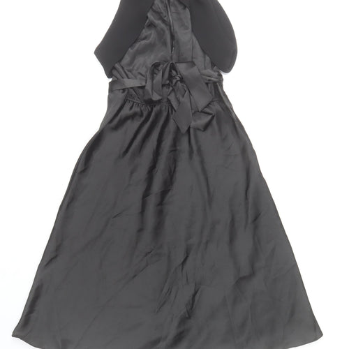 Dorothy Perkins Women’s Black Size 6 Midi Fit & Flare Halter Dress
