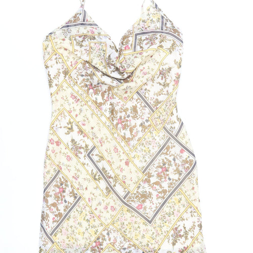 PrettyLittleThing Women’s Multicoloured Floral Slip Dress UK 10
