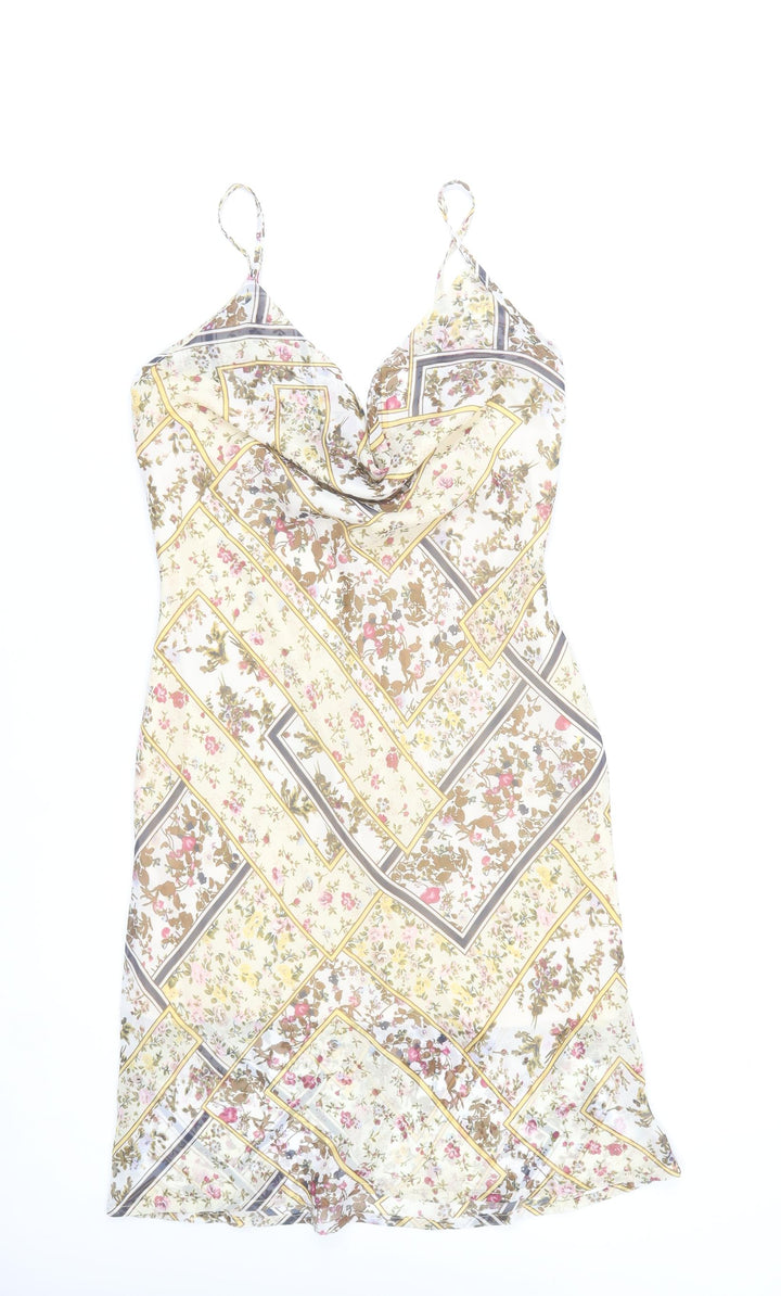 PrettyLittleThing Women’s Multicoloured Floral Slip Dress UK 10